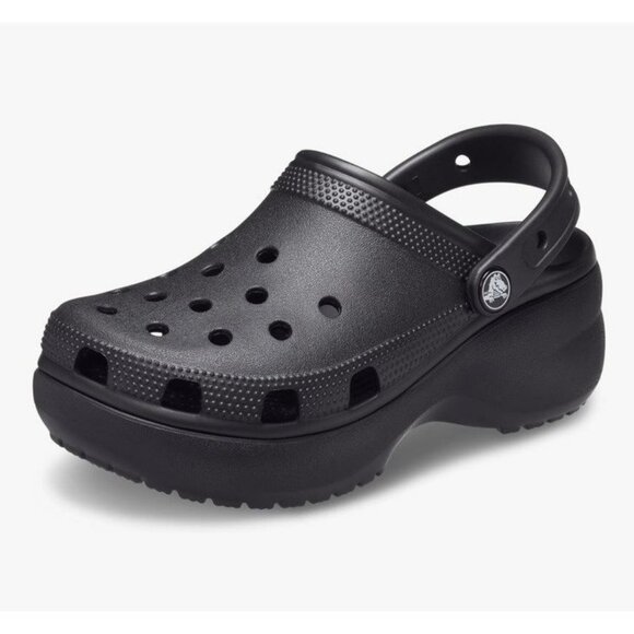 Crocs Women’s Platform Clog Black Size 7 EUC - Picture 1 of 5